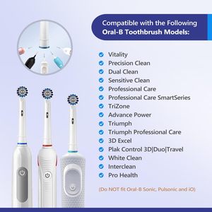 Paquete de 8 cabezales de repuesto compatibles con cepillos de dientes <span class=keywords><strong>Oral</strong></span>-<span class=keywords><strong>B</strong></span> <span class=keywords><strong>Professional</strong></span> <span class=keywords><strong>Care</strong></span> series 500/600/1000/2000/2500/3000/5000/7000 - Product Image 3