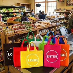 Bolsa de Compras Reutilizable Azul de Tela No Tejida de Alta Calidad y Bajo Precio para Exposiciones con Logotipo Serigrafiado - Product Image 3