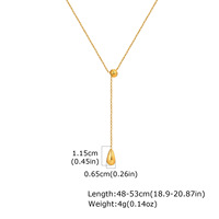 Bijouterie tendance Collier en acier inoxydable plaqué or 18 ct Colliers pendentifs goutte d'eau en forme de Y pour femmes