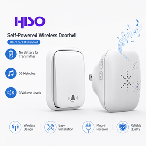 No Battery Self Powered 433.92MHz 150m Range 38 Chimes 3 Volume AC100-230V <strong>UK</strong> US EU Plug Home Wireless Doorbell Door Bell - Product Image 5
