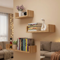 Étagère de rangement en bois massif, design multifonctionnel pour le rangement d'objets, organisateur mural pour la décoration intérieure