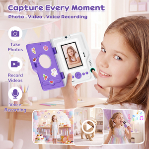 Cámara Digital con Huella Dactilar para Niños KC20 Secret Space, <span class=keywords><strong>Pantalla</strong></span> IPS <span class=keywords><strong>de</strong></span> 4.0 Pulgadas, 180 °   Lente Giratoria para Selfies con <span class=keywords><strong>Grabador</strong></span> <span class=keywords><strong>de</strong></span> Video - Product Image 2