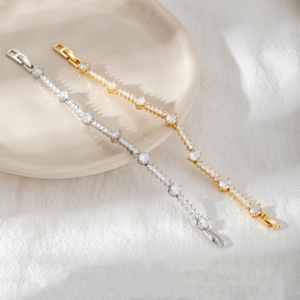 Trendy European American Style Zircon Tennis <b>Bracelet</b> Gold Women Fashion Jewelry Spring 2026 Yiwu Origin - Product Image 3