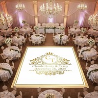 Autocollant décoratif en PVC pour piste de danse de mariage, personnalisable, amovible, avec colle, couleur personnalisée, taille personnalisée, décoration de fond de scène