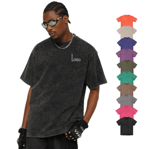 OEM Bán Buôn Axit Rửa Sạch Dệt Kim Chất Lượng Cổ Điển T-Shirt 220gsm Quá Khổ Boxy Thoáng Khí Đường Phố Mặc Biểu Tượng Tùy Chỉnh Thời Trang Người Đàn Ông Của - Product Image 1