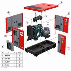 Vente directe usine : Générateur diesel 200 kW 250 kVA silencieux, type ouvert, refroidi par eau, démarrage automatique ATS pour l'Afrique - Product Image 2
