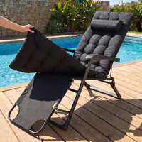 Chaise de bronzage portable, légère et pliable avec coussin rembourré amovible pour la plage, le camping et l'extérieur