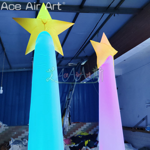 Colonne gonflable d'extérieur Étoile porte-bonheur lumineuse avec pointe étoilée pour mariages, fêtes et décorations intérieures/extérieures de festivals - Product Image 5