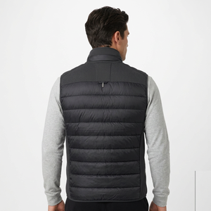 <b>Black</b> <b>Men's</b> Winter Puffer Vest Stand Collar Quilted Down Alternative Zip Up <b>Waistcoat</b> Outdoor Outerwear - Product Image 2