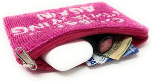 Borsa da <span class=keywords><strong>donna</strong></span> con cerniera con perline <span class=keywords><strong>rosa</strong></span> piccolo <span class=keywords><strong>portafoglio</strong></span> alla moda e borsa per carte regalo con accenti bianchi essenziale regalo di compleanno - Product Image 2