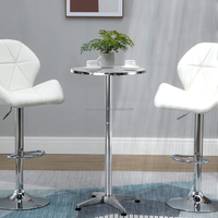 Table et chaises de bar rondes pliantes en aluminium, modernes, portables, pliables, pour l'extérieur, patio, jardin, usage commercial, intérieur, couleur argent