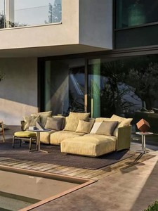 Custom Modular <b>Outdoor</b> Rope Weave Sectional <b>Sofa</b>, Waterproof Fabric Combination Lounge Couch for Villa Patio - Product Image 3