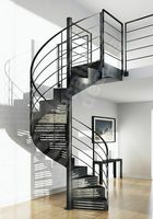 Kits d'escaliers en spirale flottants, design d'escalier en bois, escalier intérieur avec garde-corps en aluminium, marches d'escalier modernes pour salon
