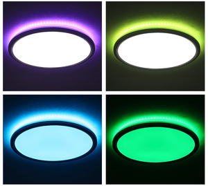 Luces de techo redondas RGBWW remotas de aplicación, luz de techo <span class=keywords><strong>LED</strong></span> de montaje en superficie de Color seleccionable para sala de juegos en casa - Product Image 6