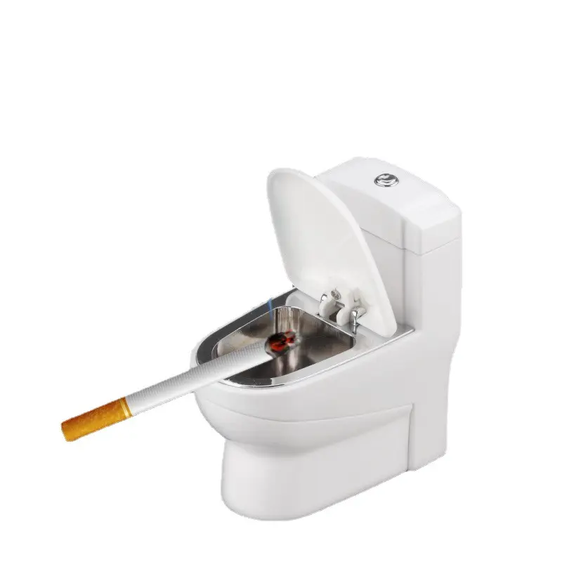 Penjualan terlaris grosir korek toilet inovatif mini, korek api bentuk khusus dengan asbak bawaan, pembukaan bir