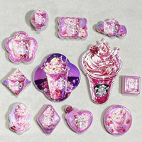 Perles en pot mélangées de la série rose lumineuse gaufrée double face, accessoires pour la fabrication de bijoux, matériaux pour bijoux faits main DIY et porte-clés