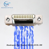Konektor Presisi Tinggi Mil Spec HJ30J-24TJL Micro-D Persegi Panjang HJ30J-24ZKP Tipe Crimping Huadespace