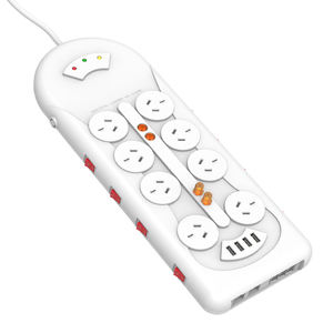 Protector <span class=keywords><strong>de</strong></span> Sobretensión Vastfafa Powerboard TV-SAT con Enchufe <span class=keywords><strong>de</strong></span> Extensión, Puerto <span class=keywords><strong>de</strong></span> Carga USB, 8 Tomas <span class=keywords><strong>de</strong></span> Corriente, 10A, Protección Contra <span class=keywords><strong>Incendios</strong></span> Personalizada SDK - Product Image 2
