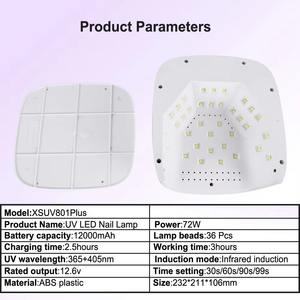 Large Space UV LED <strong>Nail</strong> Lamp Rechargeable <strong>Nail</strong> Dryer With Smart Sensor Professional UV Lamp for <strong>Nails</strong> Manicure Pedicure Lamp - Product Image 5
