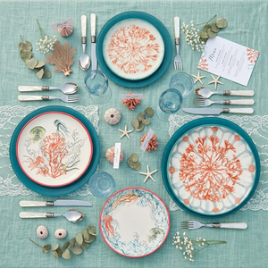 Juego de Vajilla de Porcelana Fina con Diseño de <span class=keywords><strong>Coral</strong></span> Marino, Plato Decorativo de Cerámica Costera, Taza de Café y Tazón de Porcelana Marina para Hotel y Restaurante - Product Image 4