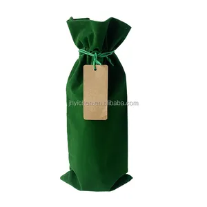 Ready To Ship Luxury Flannel Spirits Bottle Bags Velvet Wine Glasses Pouch For Holiday