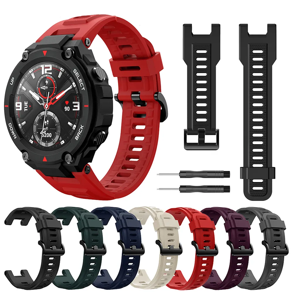 Sports Silicone Strap For Huami Amazfit T-Rex Pro Smart Watch Band For Xiaomi Huami Amazfit T-REX