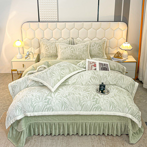 <span class=keywords><strong>Set</strong></span> di Biancheria da Letto in Quattro Pezzi Stile Coreano 2026, Trapuntato in Velluto Goffrato, Morbido e Caldo Piumino Invernale - Product Image 5