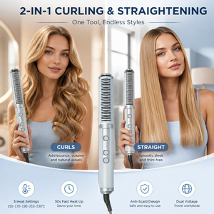 Peigne lissant chauffant Torlin OEM ODM à double PTC, brosse lissante chauffante, brosse de coiffage lissante, 230 degrés Celsius, <span class=keywords><strong>450</strong></span> degrés <span class=keywords><strong>Fahrenheit</strong></span> - Product Image 4