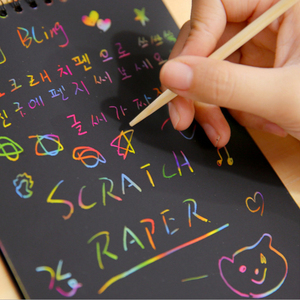 10 PIÈCES livre rayures arc-en-ciel papier Cartes à Colorier Grattage <span class=keywords><strong>Dessin</strong></span> Jouets pour Enfants papier <span class=keywords><strong>carte</strong></span> à gratter gratter - Product Image 6