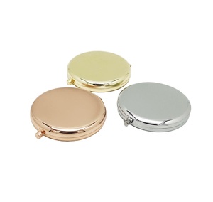 2024 Factory Price Modern Rose Gold Sublimation Blank Round Double Side Metal Glass Compact Pocket Cosmetic <b>Hand</b> <b>Mirror</b> Travel - Product Image 2