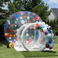 Chambre gonflable de tente de dôme de bulle transparente colorée extérieure avec le tunnel annonçant le produit d'inflatables