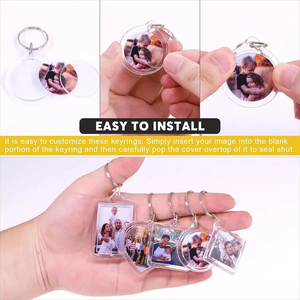 سلسلة مفاتيح أكريليك مخصصة الشكل مع صورة، هدية يدوية الصنع، قلادة، إطار صور أكريليك شفاف، سلسلة مفاتيح عصرية - Product Image 6