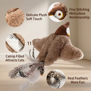 Jouet en peluche pour chats, motif animalier, simulation d'oiseau, résistant aux morsures, <span class=keywords><strong>à</strong></span> bascule et <span class=keywords><strong>à</strong></span> secouer, vente en gros transfrontalière, écologique - Product Image 4