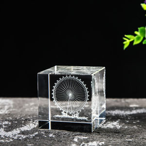 Cube 3D en cristal de Offre Spéciale nuages et gouttes de pluie, ornements de bureau, cadeau créatif de guérison - Product Image 6