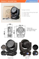 IP33 Schutzklasse 19x15W Moving Head LED Bühnenlicht mit DMX512-Steuerung für DJ-Clubs