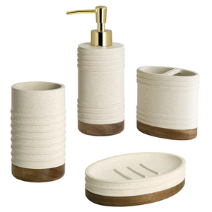 Set da <span class=keywords><strong>bagno</strong></span> di lusso accessori da <span class=keywords><strong>bagno</strong></span> <span class=keywords><strong>bagno</strong></span> <span class=keywords><strong>Beige</strong></span> <span class=keywords><strong>bagno</strong></span> per alberghi e decorazioni per la casa - Product Image 6