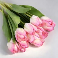 Tulipes transparentes en forme d'œuf, fleurs artificielles aquatiques jaunes, roses et oranges pour la décoration commerciale moderne et les mariages