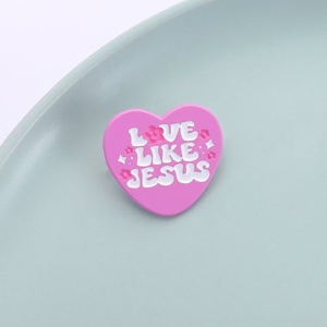 Amour comme jésus émail broches mode rose coeur forme foi chrétienne broches vêtements revers Badges bijoux cadeau pour les amis - Product Image 3