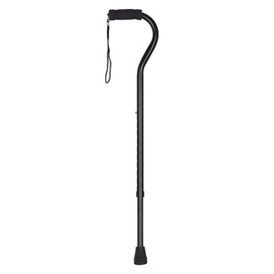 Adjustable Double <b>Hook</b> Aluminum Alloy Cane For Elderly Black Single Strand Heavy Duty Walking Stick With 10 Height Settings - Product Image 3