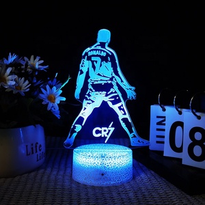3D Acrylic Night <b>Light</b> Bedroom Decoration Football Games Messi Lamps LED Smart Home <b>Lights</b> Anime Lamp 16colors Changing <b>for</b> Kids - Product Image 5