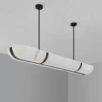 Lustre moderne de luxe en acier et albâtre, style nordique, pour restaurant, salle à manger, luminaire d'intérieur