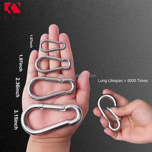 En stock, capacité de charge de 290 lb, mousqueton en acier inoxydable 304, porte-clés, crochet robuste, mousqueton à ressort en acier inoxydable - Product Image 3