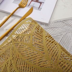 <span class=keywords><strong>IN</strong></span> MAGAZZINO <span class=keywords><strong>PVC</strong></span> Rettangolo Foglia Tovaglietta Per La Cerimonia Nuziale Dinning, Decorazioni Per La Casa - Product Image 6