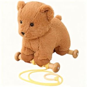 Jouet d'apprentissage en bois pas cher pour bébé, jouet à tirer en forme d'ours, cadeau idéal pour les tout-petits - Product Image 1