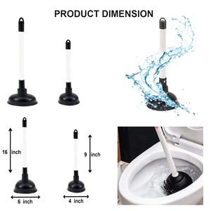 Fregadero de goma de alta resistencia y desagüe de inodoro, émbolo de baño con mango de plástico desbloqueado para uso en cocina y baño - Product Image 3
