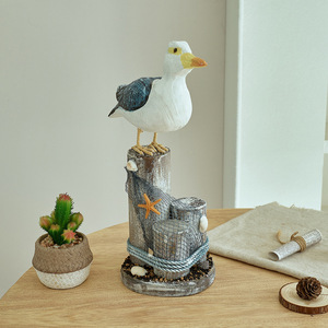 เครื่องประดับนกทะเลเมดิเตอร์เรเนียน ทำจากไม้สน งานแฮนด์เมด ตกแต่งบ้าน - Product Image 1