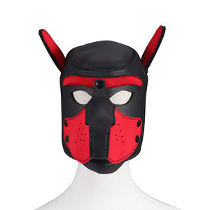 جنس جلد تأثيري خوذة جرو لعب الأدوار SM مثير النساء المطاط لينة الفائدة اللاتكس الكلب قلادة طوق دعوى - Product Image 6