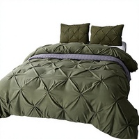 Ensemble de 3 housses de couette personnalisables en fibre synthétique unie, style artisanal européen, avec teinture réactive