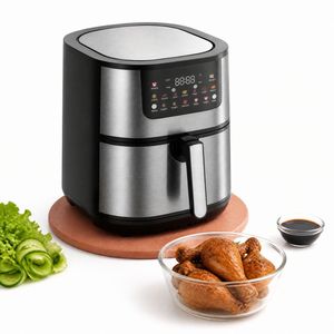 Freidoras de Aire con Dos Elementos Calefactores a Precio Competitivo, con Cubierta Completamente de Acero Inoxidable, 1500W, Freidora de Aire Digital Profesional - Product Image 5