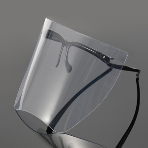 <b>Protective</b> Face <b>Shield</b> With Eyeglass Frame Transparent Anti Fog Visor For Splash Protection And Wind Sand Defense - Product Image 2
